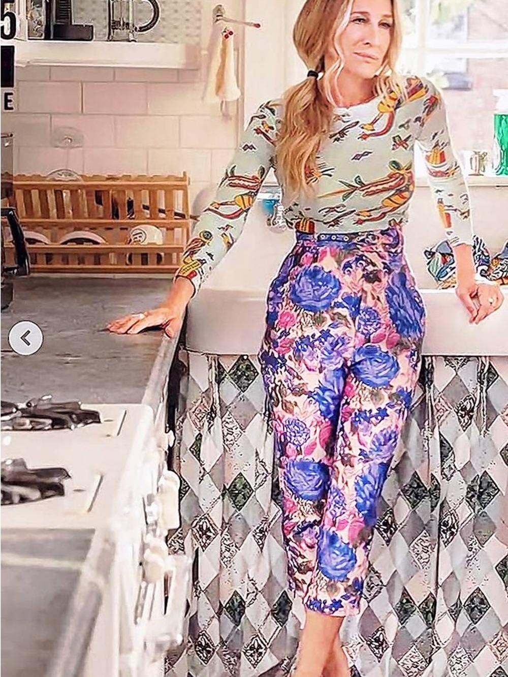 Zimmermann Belted Copped Floral Print Silk - Satin Tapered Pants Size 0 (US 2-4)